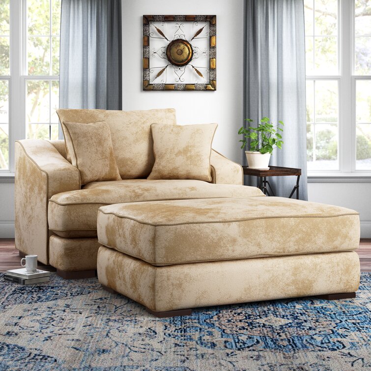 Oversized armchair 2024 with ottoman